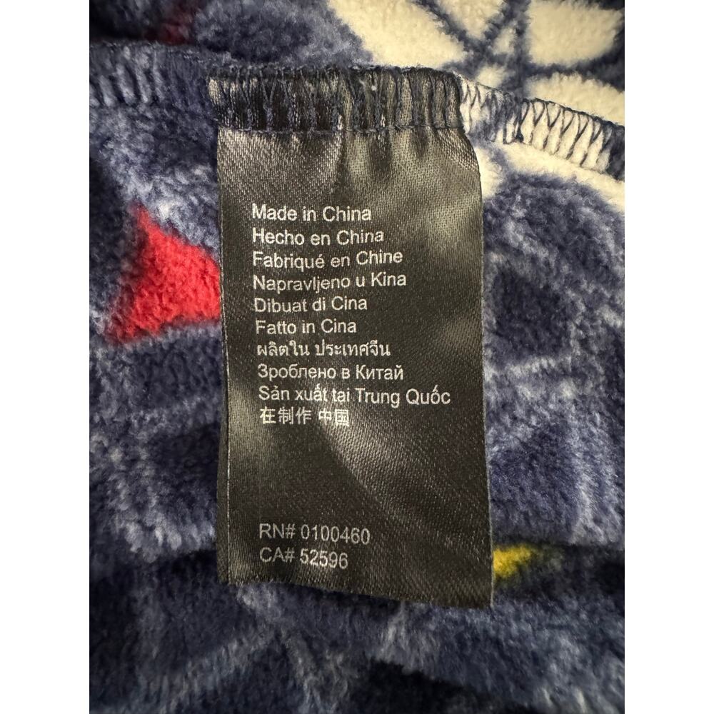 KAVU Cavanaugh Fleece Pullover M Medium Polar Bear Geometric Stained Glass Blue - Picture 7 of 8